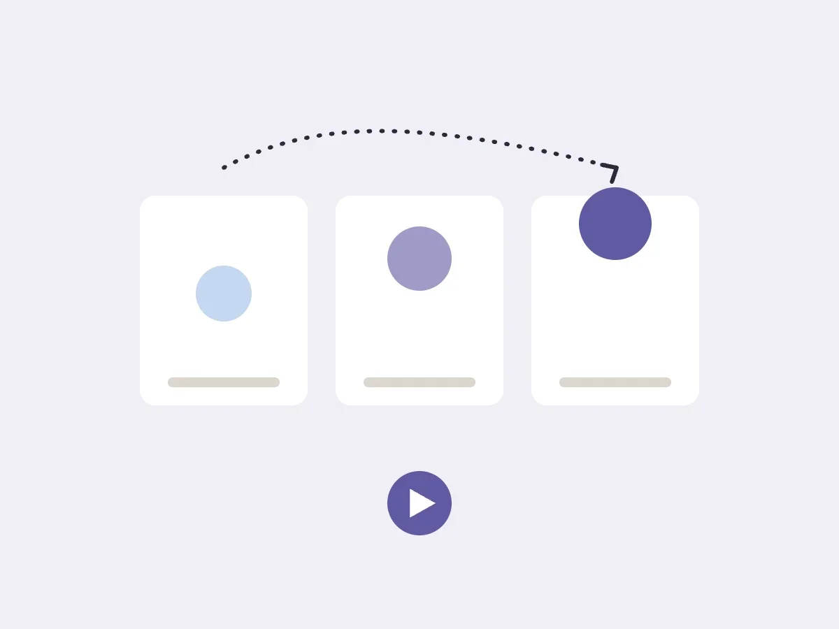 Illustration af animationsrammer og afspilningsknap
